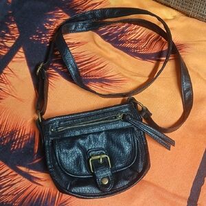 Bongo Black Leather Mini Crossbody Bag